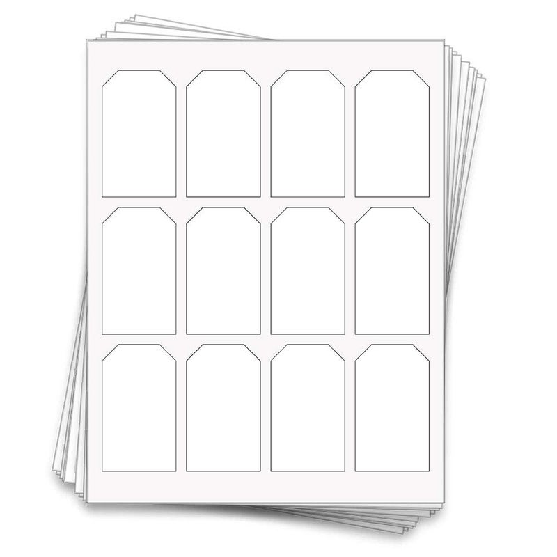Dashleigh 60 Hang Tag Sheet Labels for Gifts and Products, 1.75" x 3" Inches, White - Image 1
